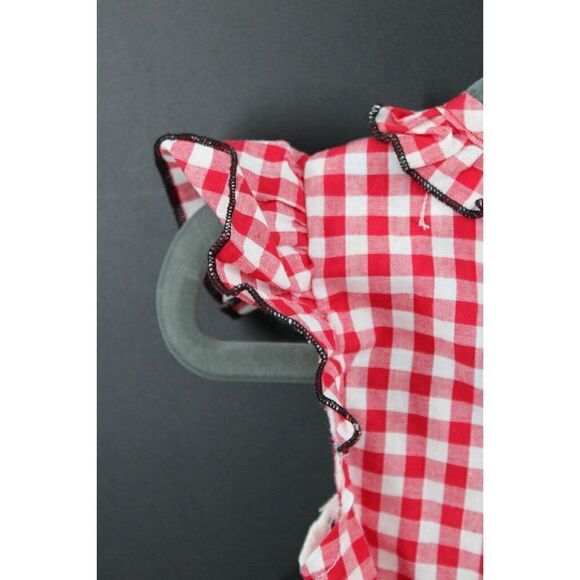 MARIE NICOLE CLOTHING RED/WHITE GINGHAM WATERMELON SMOCKED 3XS DRESS FITS LIKE 2 - Picture 8 of 11